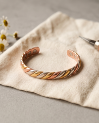 Evelyn | Three-Tone Twisted Copper Cuff