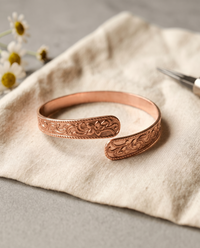 Gabrielle | Engraved Bypass Copper Cuff
