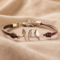 Bird Branch Leather Bracelet