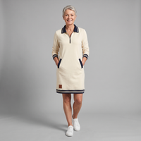 Adeline Women's Half Zip Polo Sweatshirt Dress
