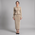 Abigail | Women's Shimmer Knit Peplum Two-Piece Co-Ord with Crystal Detail