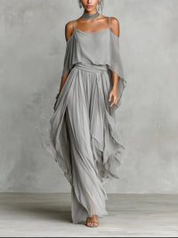 DELIA | Chiffon Set in Grey