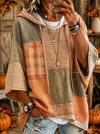 Cecily | Autumn Patchwork Print Hoodie