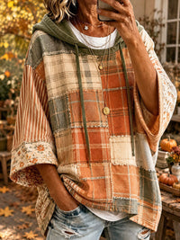 Alice | Autumn Patchwork Print Hoodie
