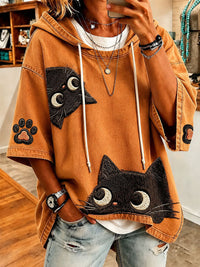 Ivy | Cat Print Hoodie