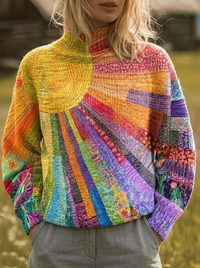 Hattie | Sunburst High-Neck Jumper