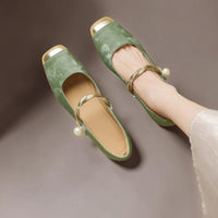 Léa | Beaded Square-Toe Court Shoes
