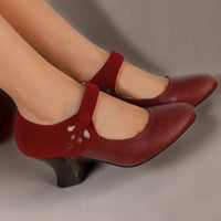 Aveline | Button-Strap Court Shoes